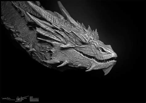 Weta Workshop 3 Smaug Изображение дракона Искусство с драконами