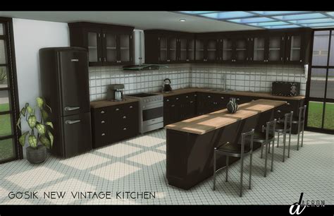 3t4 Gosik New Vintage Kitchen Daer0n Sims 4 Kitchen Cabinets Sims