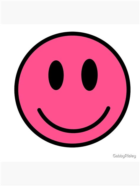 Pink Smiley Face Photographic Print For Sale By Gabbyrisley Redbubble
