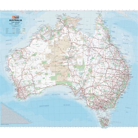 Hema Maps Australia Handy Map Laminated 750x625mm Travel Outback
