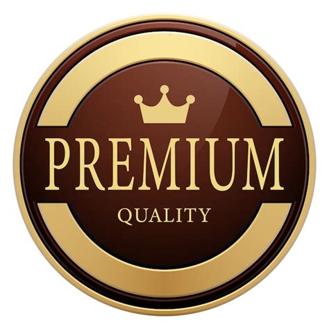 Premium Vector Premium Quality Badge Crown Brown Glossy Gold Metallic