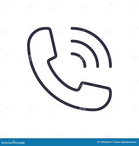 Phone Sign Call Outline Icon Vector For Web App Cell And Telephone