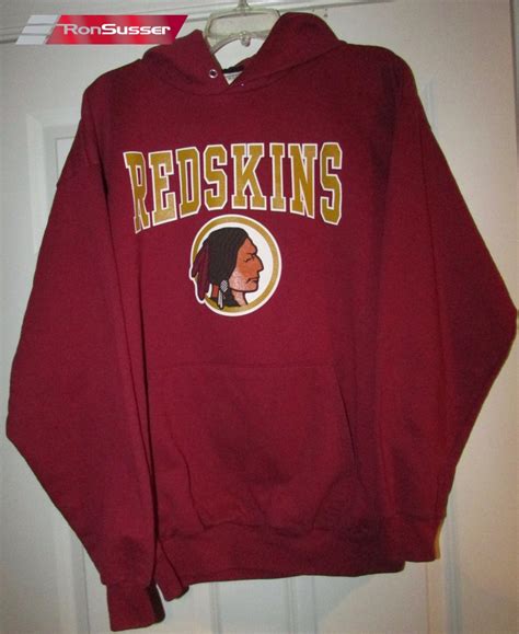 Nfl Washington Redskins Throwback Logo Burgundy Hoodie Sweatshirt Large