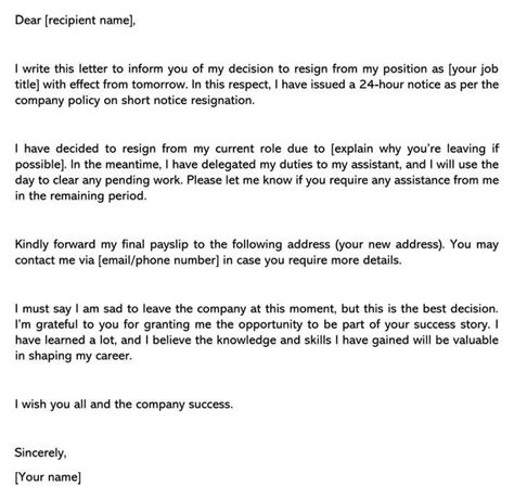 Formal Contoh Resignation Letter Generic Structure And Example Of