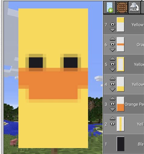 An Image Of A Yellow Duck In The Minecraft Style With Different Colors