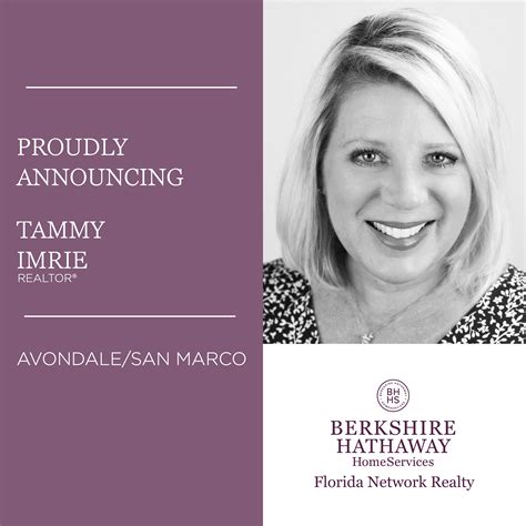 Berkshire Hathaway Homeservices Florida Network Realty Welcomes Tammy Imrie Real Estate