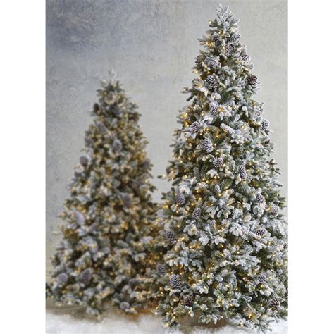 Raz 9 Pre Lit Flocked Pine Christmas Garland W Clear Lights Raz