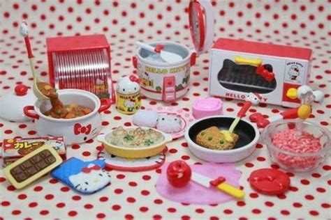 Re Ment Sanrio Dollhouse Hello Kitty Miniature Cooking Food Kitchen Set
