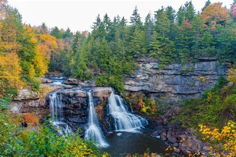 Blackwater Falls Waterfall During The Fall In West Virginia Photo