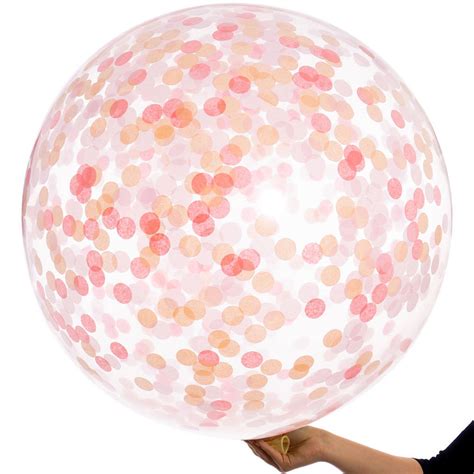 Giant Peach Blossom Confetti Filled Balloon By Bubblegum Balloons
