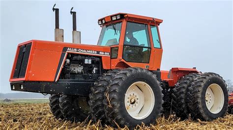 Allis Chalmers 4w 305 And Sunflower Chisel Plow Working Corn Ground In