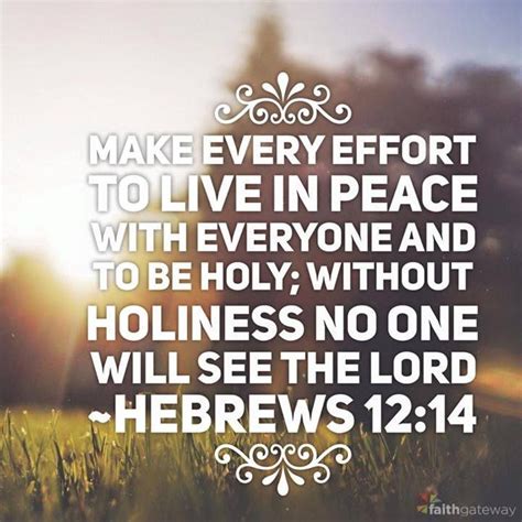 Heb 1214 Make Every Effort To Live In Peace With Everyone And To Be
