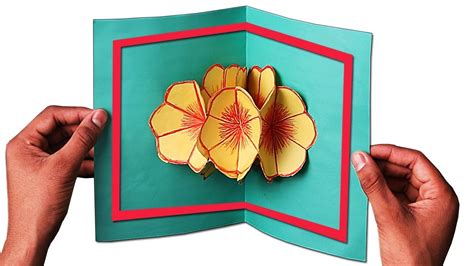 Origami Easy Diy Flower Pop Up Card Youtube