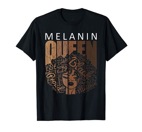 Afro Melanin Queen Tee Strong Black Natural African American T Shirt Zelitnovelty