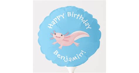 Cute Pink Happy Axolotl Balloon Zazzle