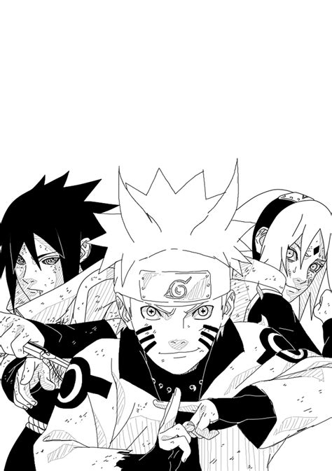 Naruto Sasuke And Sakura Illustration Naruto Shippuuden Manga Uchiha