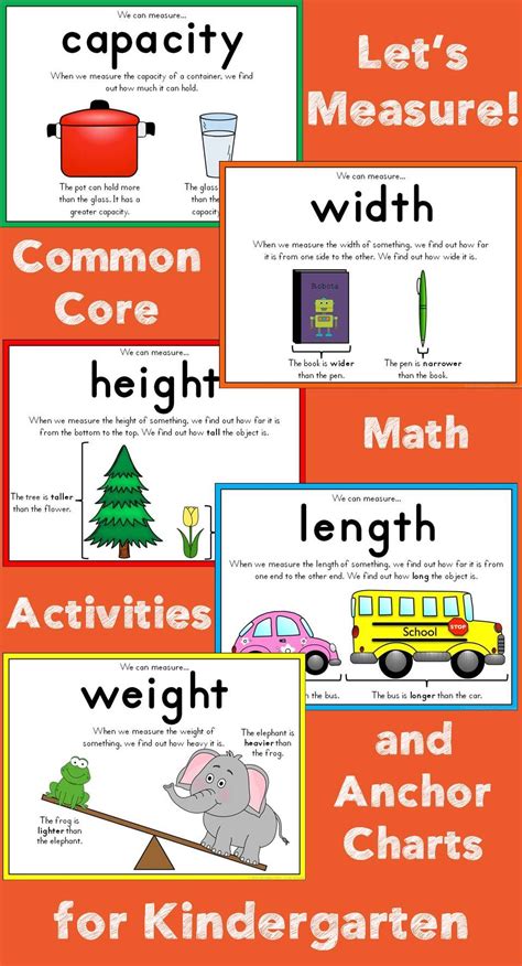 Measurement Activities Kindergarten Math Anchor Charts And Common Cores