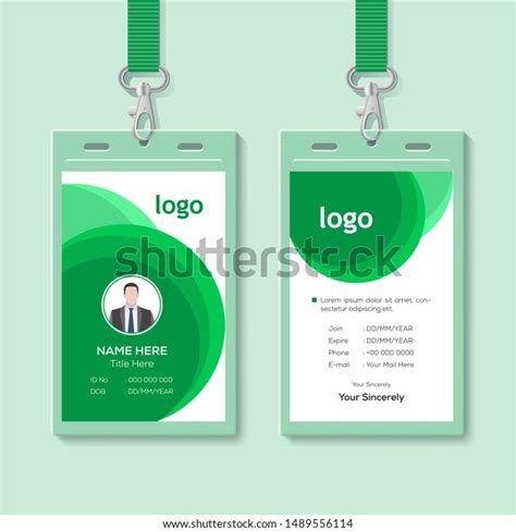 Identification Card Vector Illustration Blank Plastic Access Card