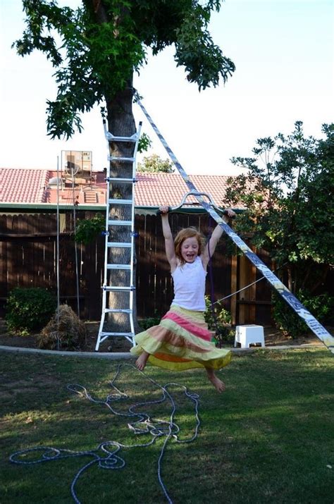 Do not make this with the pole left so long, because the rope is so tight, when the child lets go, it slams back and hits hard! 37 Insanely Cool Things To Do In Your Backyard This Summer
