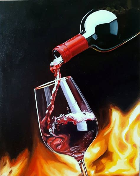 A Glass Of Red Wine Original Oil Painting Realism Painting On Canvas Glass Wine Red Wine