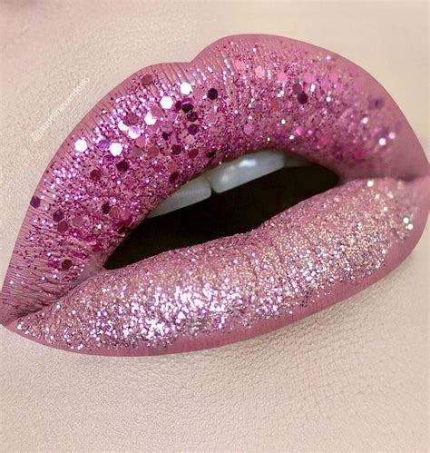 Glittering Pink Lips Pink Lips Hot Pink Lips Glitter