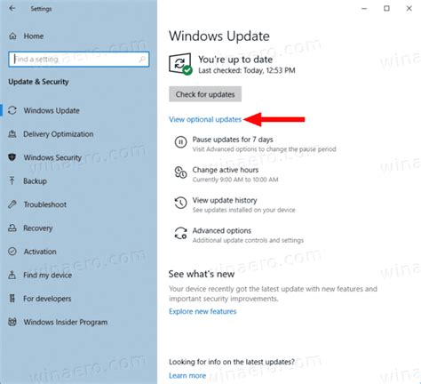 Install Optional Updates In Windows 10