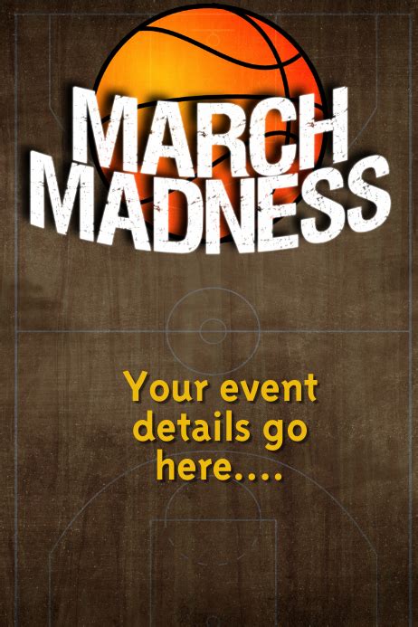 March Madness Event Flyer Party Poster Basketball Bar Sports Template
