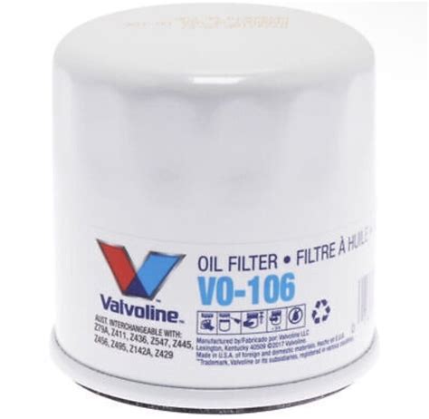 valvoline vo106 cross reference oil filters oilfilter