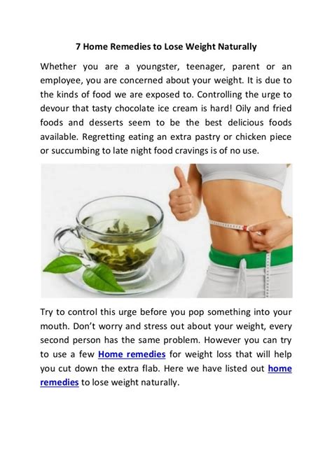 7 Home Remedies To Lose Weight Naturally