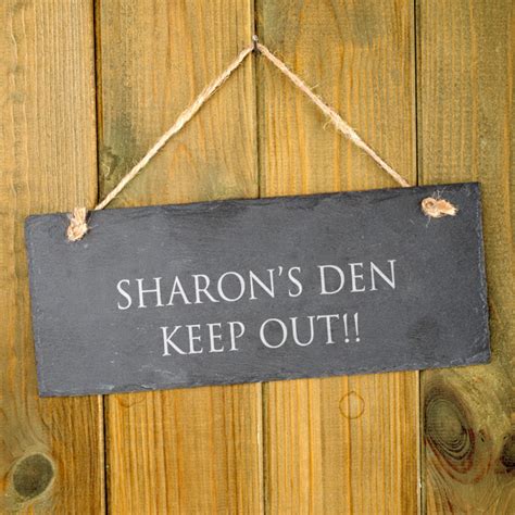 Personalised Hanging Slate Sign Any Message Uk
