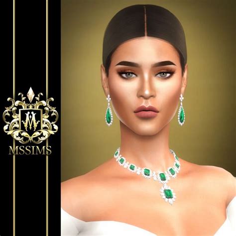 Taylors Emerald Necklace And Earring For The Sims 4 Sims 4 Sims Sims