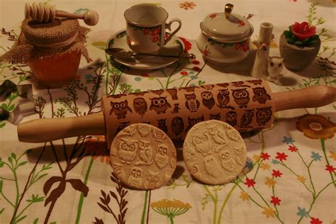Owls Embossing Rolling Pin Owls Pattern Engraved Rolling Pin Etsy