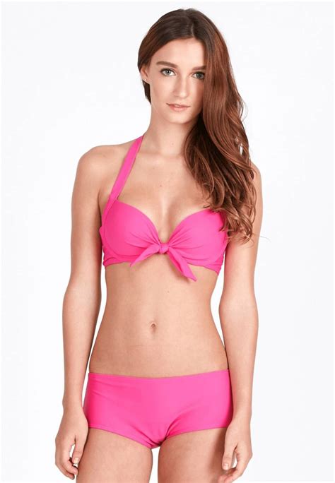 Push Up Underwire Bikini Top Hot Pink S M Shopperboard