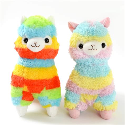 Kawaii Rainbow Striped Alpaca Plush Doll · Harajuku Fashion · Online