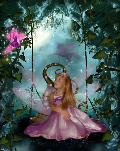 Swinging With Fairies All Artwork Done By Me Little Girl Was Taken