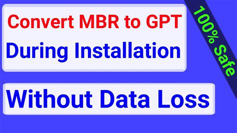 How To Convert Mbr To Gpt During Windows Installation Mbr To Gpt Without Data Loss