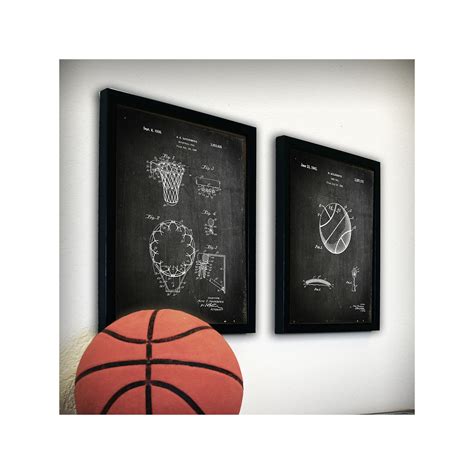 Basketball 2 Piece Framed Wall Art Set Black Frames On Wall