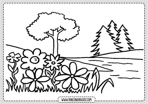 Dibujo de Paisaje de un Bosque para Colorear Rincon Dibujos Paisajes dibujos Páginas para