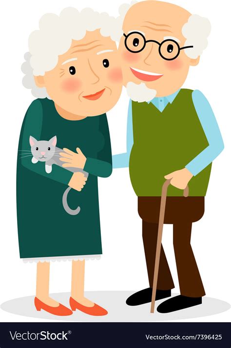 Old Couple Grandmother And Grandfather Royalty Free Vector