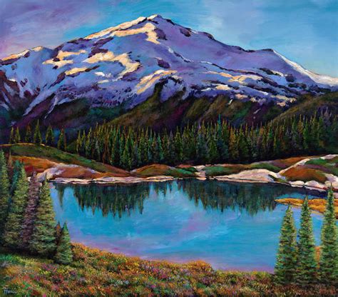 Mountain Lake Paintings Fine Art America