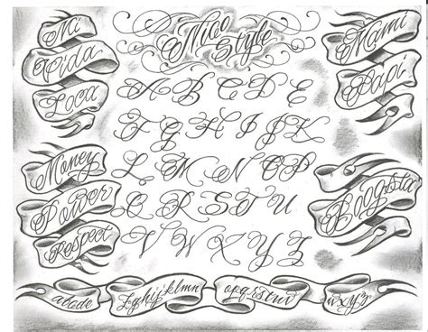 Boog Tattoo Lettering Alphabet