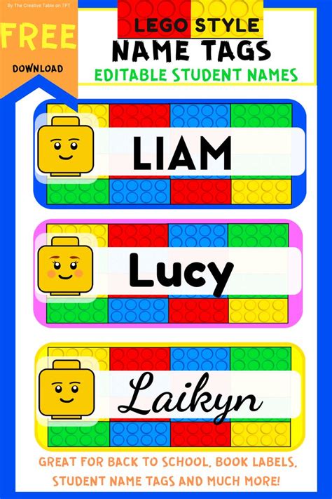 Free Printable Lego Name Tags