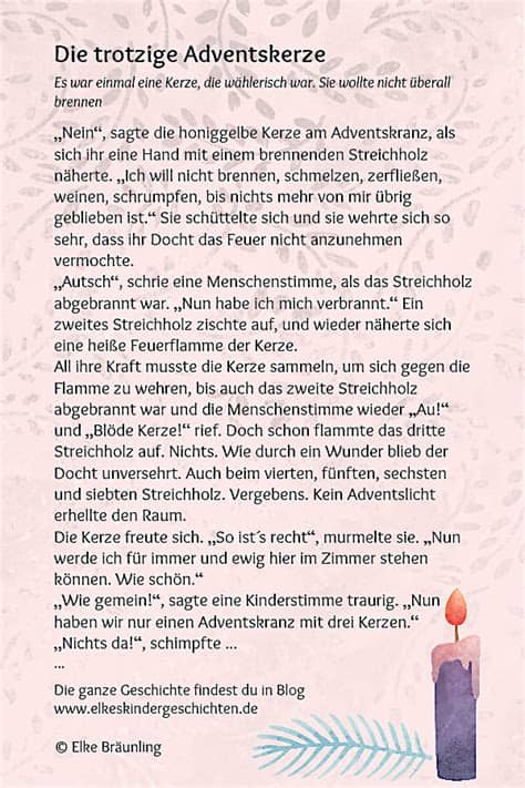 Weihnachtsgeschichten für die ganze familie: Als sich die Adventskerze nicht mehr wehrte | Winterzeit