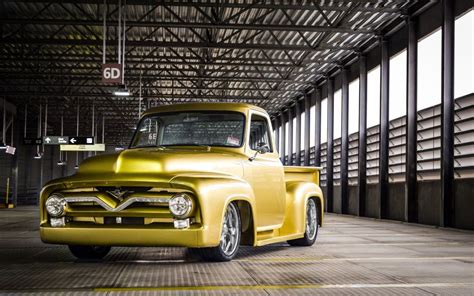 Free Download 1955 Ford F100 Hot Rod Rods Custom Lowrider Retro Pickup Truck 1120x700 For Your
