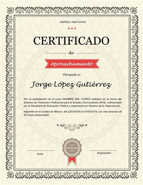 Plantilla Reconocimiento Diploma Certificado Para Word En Images 114240