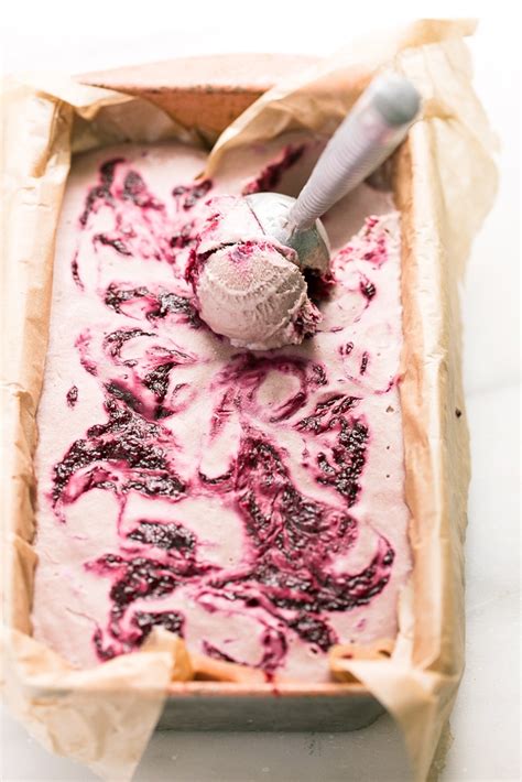 Ice cream can be enjoyed regardless of any time, any place and age. Strawberry Ice Cream with Berry Swirl | Vegan, No-Churn ...