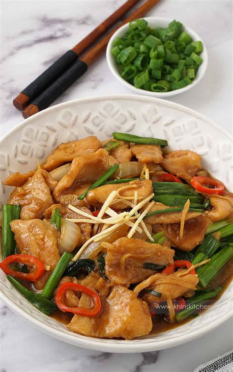 Chicken With Ginger And Spring Onions Khins Kitchen