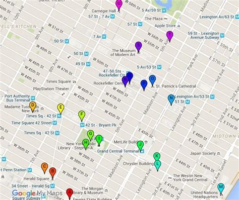 Walking Map Of Midtown Manhattan Midtown Manhattan New York City