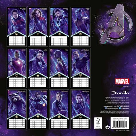 Avengers Endgame Calendars 2021 On Ukpostersukposters