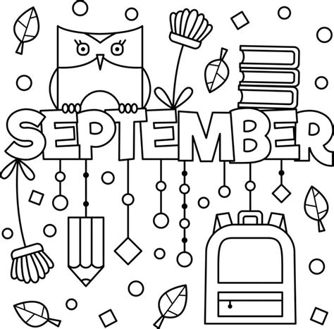 September Colouring Page Printable - Thrifty Mommas Tips